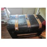 Beautiful Metal Trunk w/Wood Accents and original