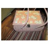 Pink Sewing Basket w/Thread