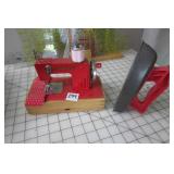 Vintage Sewing Machine Toy and iron Toy