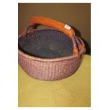 Handmade Basket w/leather handle