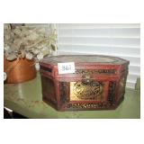 Wooden Jewelry Box w/Gold Accents