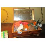 Antique Jewelry Box w/Scarves