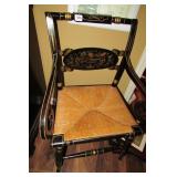 Wooden Chair (Black/Gold with rush seat)