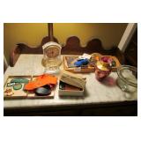 Table Lot (Vintage Buttons, Girl Scout Patches,