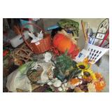 Lot - Fall Themed Craft Supplies, Fake Flowers