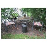 3 piece outdoor table & chair set incl milk can