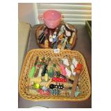 Basket, Wooden Server, Mug with lot of cheese spre