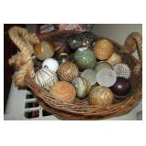 Large Basket (16" Diameter) with Ball Decorations