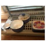 5 Dresden Quilt Decor Plates & 3 Halls Bowls