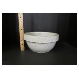 Large White Crock Bowl - Unmarked - 10" Diameter