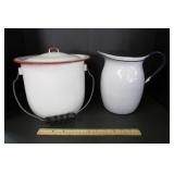 Nice Enamelware Pieces  - Chamber Pot and Water