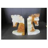 Vintage Marble Horse Head Bookends