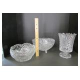 Two Crystal Bowls and a Vase