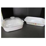 Two Casserole Dishes - One with Lid 10.25"