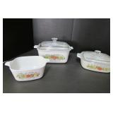 Three "Spice of Life" Corning Ware Casserole