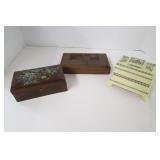 Three Vintage Wooden Boxes