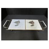 Two Soriano Ceramic Tiles W. Chessie Cat and