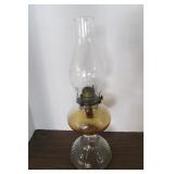 Vintage Glass Oil Lamp 18"
