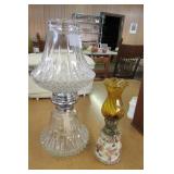 Two Oil Lamps- 8.5" and 13"