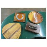 4 Wooden Items-Collapsible Basket,Train Box, etc.