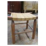 Vintage Cane Bottom Step Stool Cherry 15"x14"x9