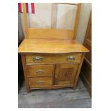 Nice Antique Oak Wash Stand 32"x54"x19
