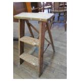 Vintage 2 Step Wood Ladder Small Boards broke on