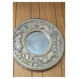 Nice Round Mirror with Rabbit and Leaf Accents