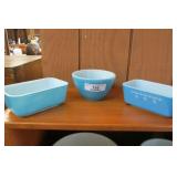 Three Blue Pyrex Dishes-1 is "Snowflake Garland"