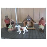 Toggiti German Weather House, 2 wood Figures,