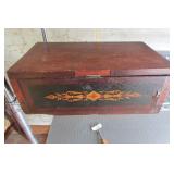 Nice Antiques Wood Box w Working Bottom Latch 14"x