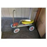Vintage Wood Ride Toy w Metal Handle Bars 18"x13"