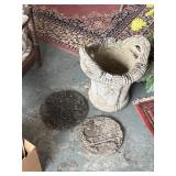 Concrete basket and two steppingstones