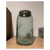 Old blue Mason Jar