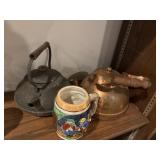 Copper tea pots, etc
