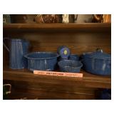 Blue enamelware lot