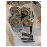 Small herb planters with holders