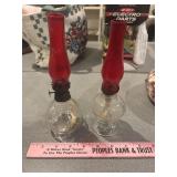 Two mini oil lamps