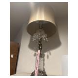 Large cherub lamp brass/glass