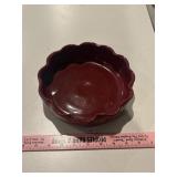 Bybee Maroon ruffled dish