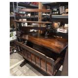 MCM solid pine table with two benches