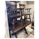 MCM solid pine table w/2 chairs