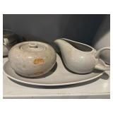 Russel Wright pottery Grey cream and sugar