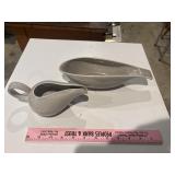 Russel Wright pottery Creamer and celery dish