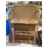 Vtg wicker wall hanging shelf