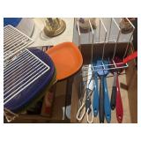 Plastic plates, utensils, plate holders