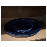 Navy Platter w/ 2 plates