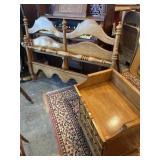 Early American full-size bed and nightstand