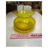 Vintage Vaseline uranium glass bowl, Tiffin glass