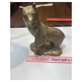 Vintage solid brass bear figurine, MCM rustic